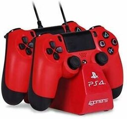 Laadimisalus PS4 Dual Controller Play Charge Desktop Stand Red hind ja info | Mängupuldid | kaup24.ee