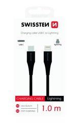 Swissten Basic Универсальный Quick Charge 3.1 USB-C на Lightning Кабель данных 1м черный цена и информация | Swissten Бытовая техника и электроника | kaup24.ee