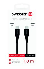 Универсальный кабель Swissten Basic Quick Charge 3.1 USB-C на USB-C, 1 м, черный цена и информация | Borofone 43757-uniw | kaup24.ee