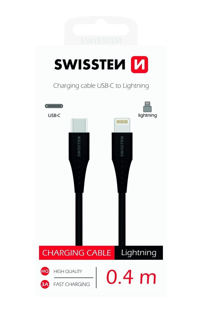 Swissten Basic Universal Quick Charge, USB-C - Lightning, 0.4 m цена и информация | Kaablid ja juhtmed | kaup24.ee