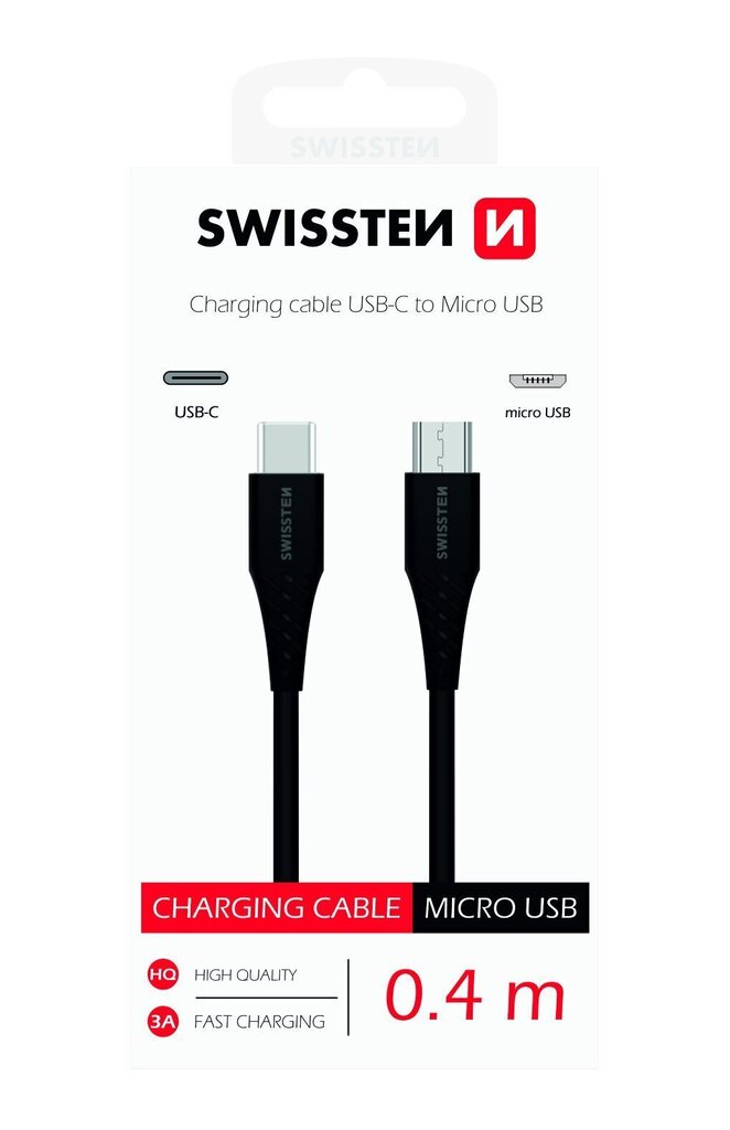 Swissten Basic Universal Quick Charge, USB-C, Micro USB, 0.4 m цена и информация | Mobiiltelefonide kaablid | kaup24.ee