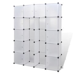 Modulaarne riidekapp, 14 sektsiooni, valge 37 x 146 x 180,5 cm, valge цена и информация | Шкафы | kaup24.ee