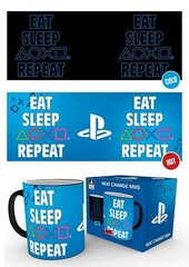 Playstation Eat Sleep Repeat, меняющая цвет чашка цена и информация | Атрибутика для игроков | kaup24.ee