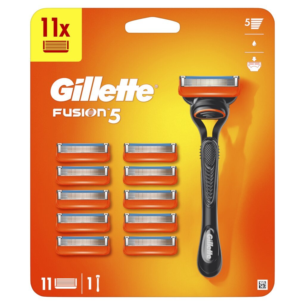 Komplekt Gillette Fusion5: raseerija + raseerimispead 11 tk цена и информация | Raseerimisvahendid | kaup24.ee