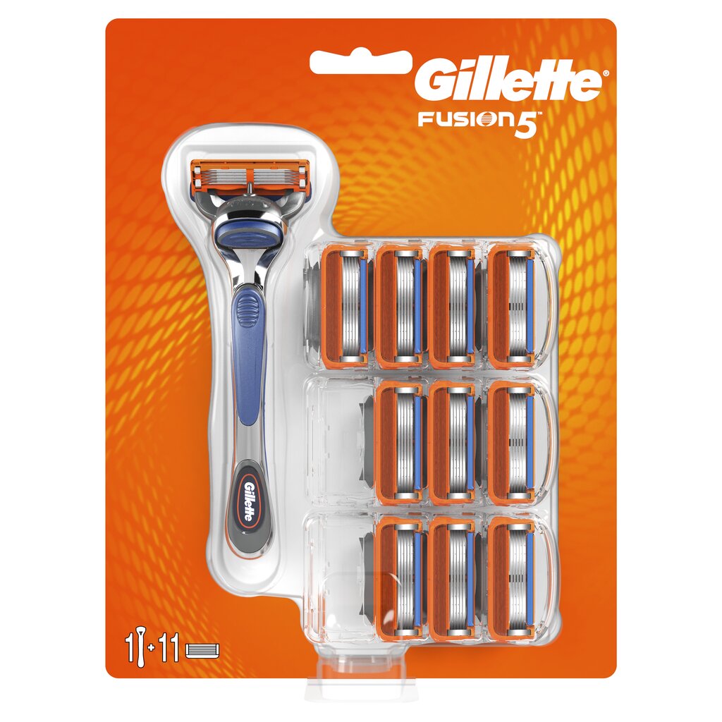 Komplekt Gillette Fusion5: raseerija + raseerimispead 11 tk hind ja info | Raseerimisvahendid | kaup24.ee