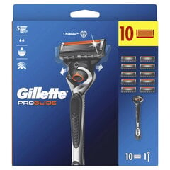 Набор Gillette Proglide: бритва, 1 шт. + бритвенные головки, 10 шт. цена и информация | Косметика и средства для бритья | kaup24.ee