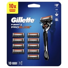 Komplekt Gillette Fusion 5 Proglide: raseerija + raseerimispead 10 tk hind ja info | Raseerimisvahendid | kaup24.ee