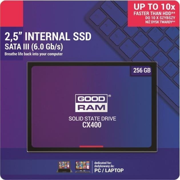 GOODRAM SSD CX400 256GB hind ja info | Sisemised kõvakettad (HDD, SSD, Hybrid) | kaup24.ee
