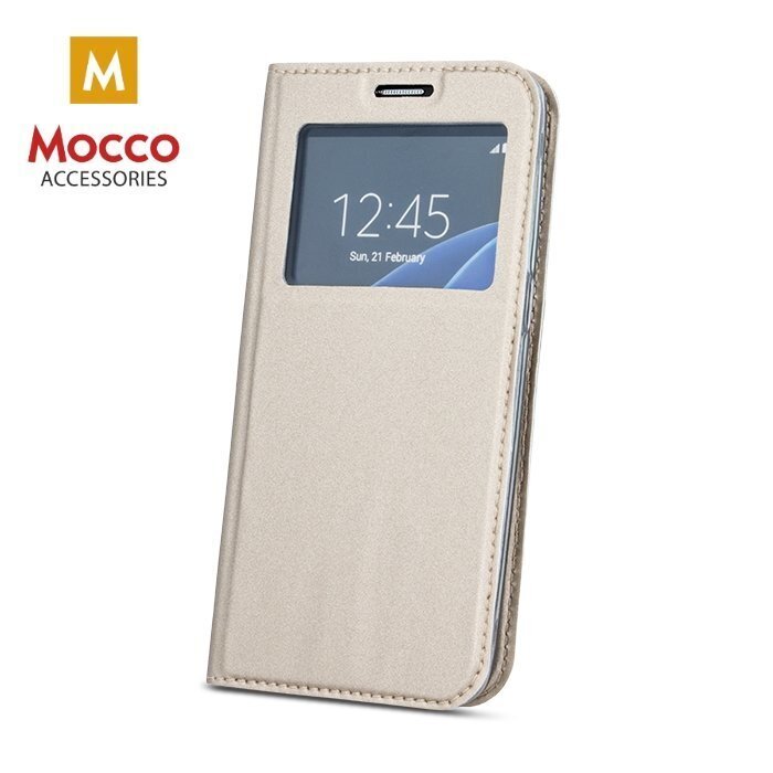 Mocco Smart Look Magnet Book Case With Window For Huawei Mate 20 Pro Gold hind ja info | Telefoni kaaned, ümbrised | kaup24.ee