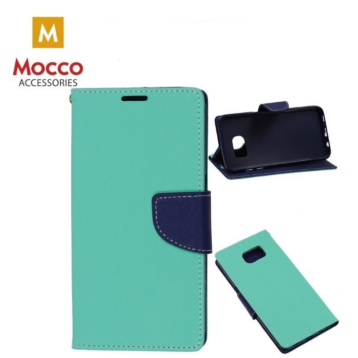 Mocco Fancy Book Case For Apple iPhone XS / X Mint / Blue hind ja info | Telefoni kaaned, ümbrised | kaup24.ee