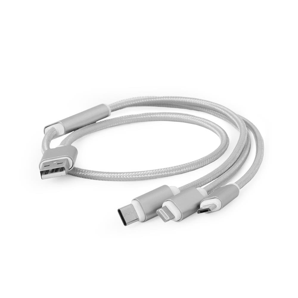 Gembird USB 3-in-1 USB 2.0 - Lightning, USB-C (M), Micro USB (M), 1m hind ja info | Kaablid ja juhtmed | kaup24.ee