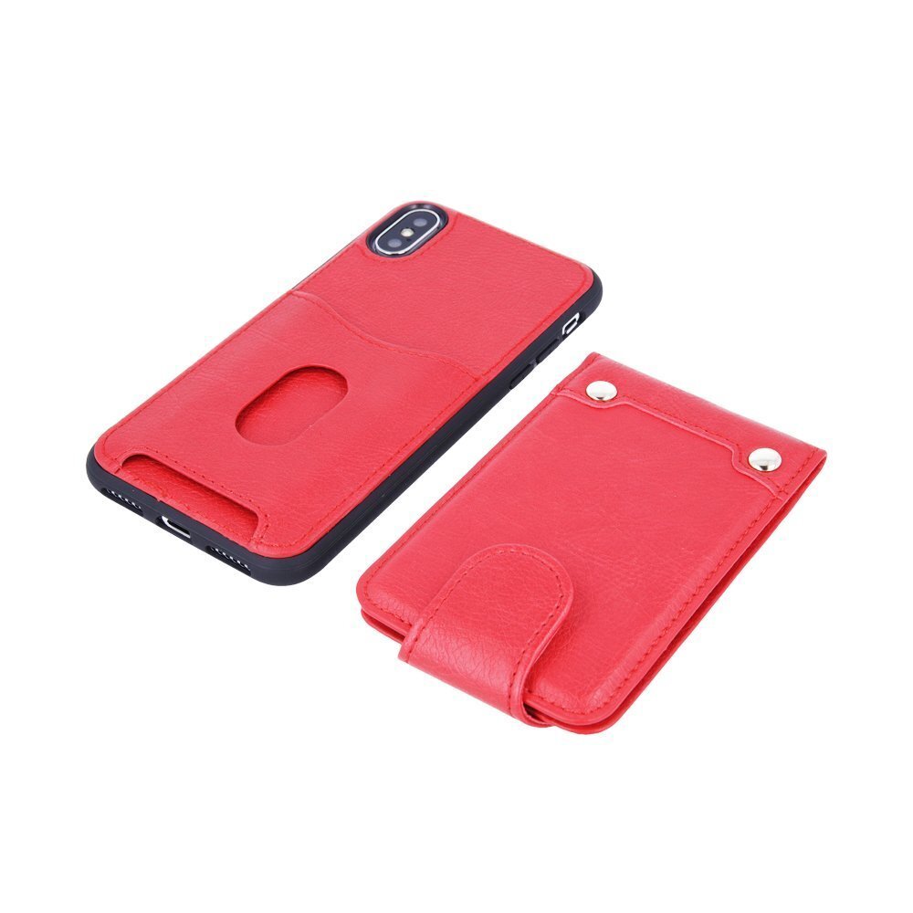 Telefoniümbris Mocco Smart Wallet Eco Leather Case - Card Holder For Apple iPhone XS Max Red hind ja info | Telefoni kaaned, ümbrised | kaup24.ee