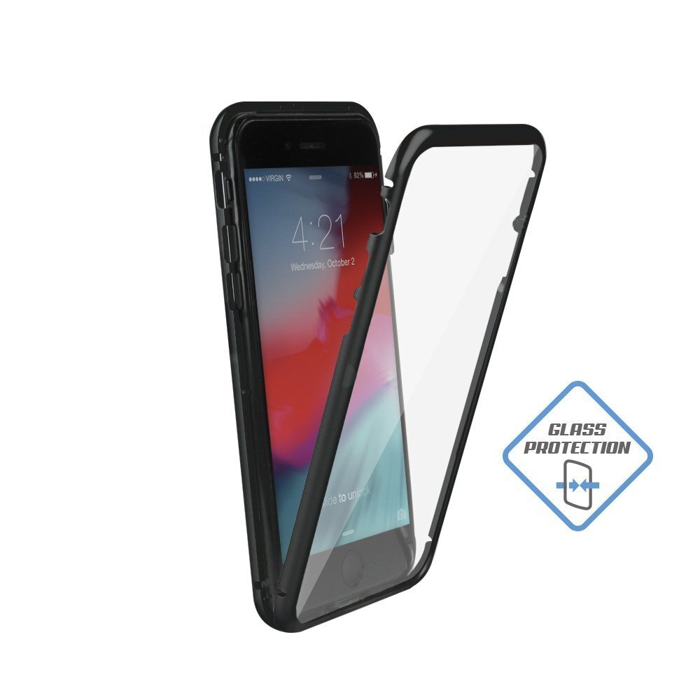 Mocco Double Side Aluminum Case 360 With Tempered Glass For Apple iPhone 6 Plus / 6S Plus Transparent - Black цена и информация | Telefoni kaaned, ümbrised | kaup24.ee