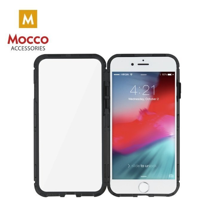 Mocco Double Side Aluminum Case 360 With Tempered Glass For Apple iPhone 6 Plus / 6S Plus Transparent - Black цена и информация | Telefoni kaaned, ümbrised | kaup24.ee