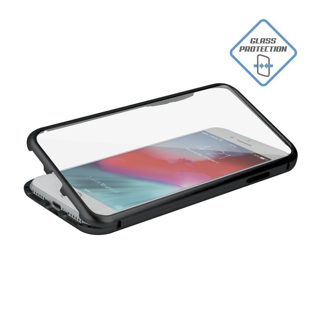 Mocco Double Side Aluminum Case 360 With Tempered Glass For Apple iPhone X / XS Transparent - Black цена и информация | Telefoni kaaned, ümbrised | kaup24.ee