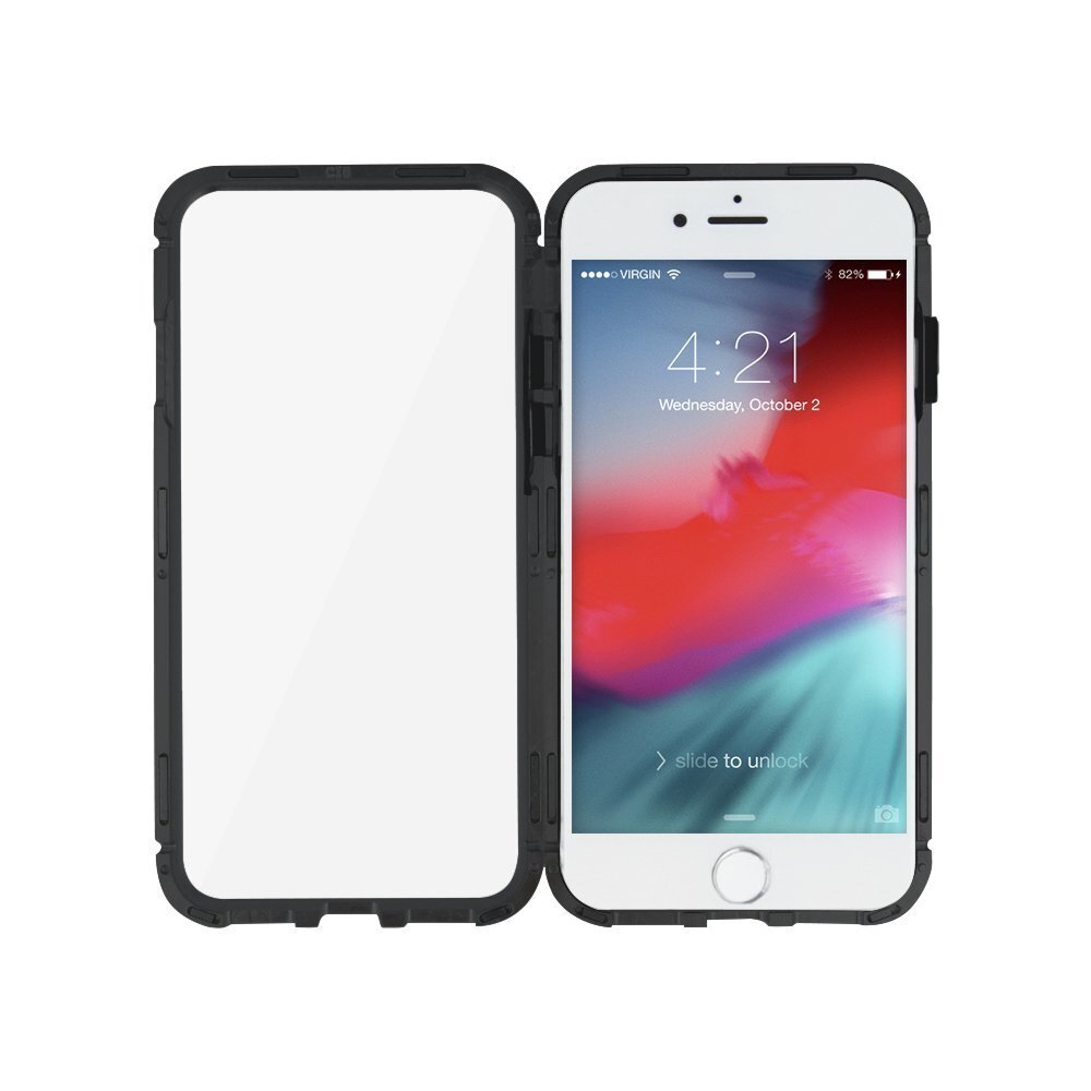 Mocco Double Side Aluminum Case 360 With Tempered Glass For Apple iPhone X / XS Transparent - Black цена и информация | Telefoni kaaned, ümbrised | kaup24.ee