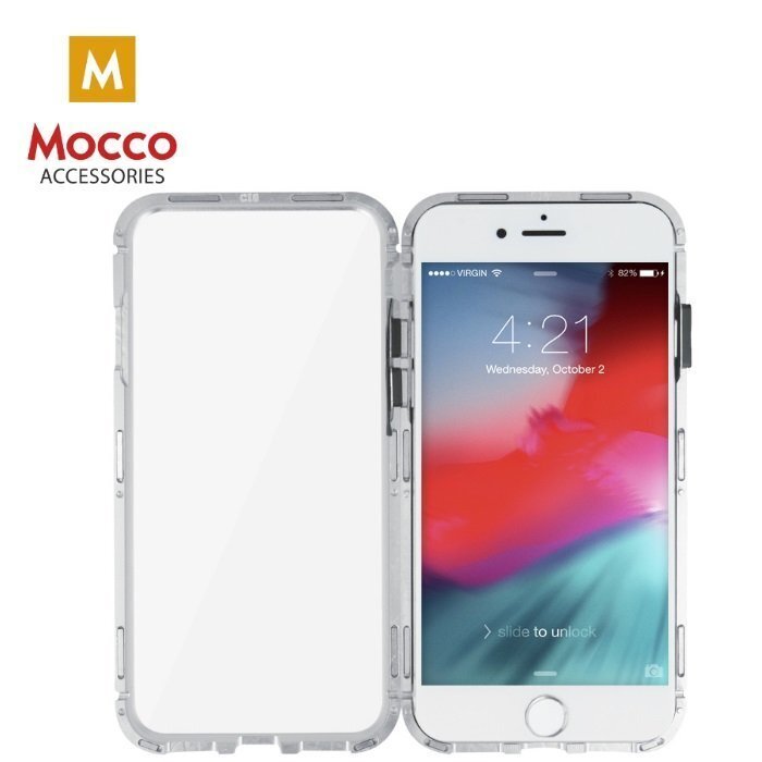 Mocco Double Side Aluminum Case 360 With Tempered Glass For Apple iPhone 6 / 6S Transparent - Silver hind ja info | Telefoni kaaned, ümbrised | kaup24.ee