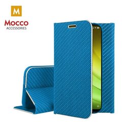 Mocco Carbon Leather Book Case For Apple iPhone X / XS Blue hind ja info | Telefoni kaaned, ümbrised | kaup24.ee