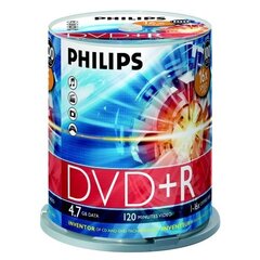 Диск Philips DVD+R 4.7GB CAKE BOX, 100 шт цена и информация | Виниловые пластинки, CD, DVD | kaup24.ee