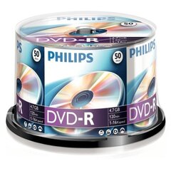 Philips DVD-R 4.7GB CAKE BOX 50 hind ja info | Vinüülplaadid, CD, DVD | kaup24.ee