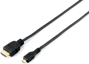 Equip HDMI Micro HDMI Cable, 1, must hind ja info | Kaablid ja juhtmed | kaup24.ee