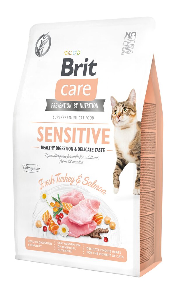 Brit Care Cat Grain-Free Sensitive Healthy Digestion kassitoit 7kg hind ja info | Kuivtoit kassidele | kaup24.ee