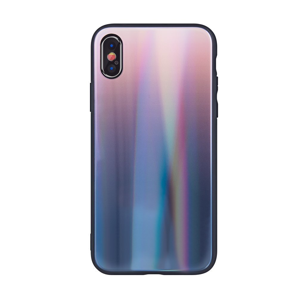 Mocco Aurora Glass Silicone Back Case for Apple iPhone XS Max Brown - Black hind ja info | Telefoni kaaned, ümbrised | kaup24.ee