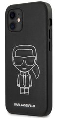 Чехол Karl Lagerfeld KLHCP12SPCUIKWH с тиснением PU для Apple iPhone 12 Mini, черный цена и информация | Чехлы для телефонов | kaup24.ee