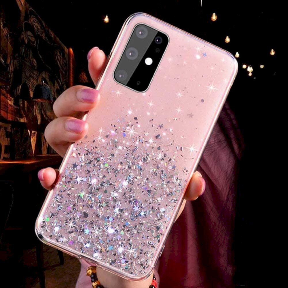 Silikoonist telefoniümbris Fusion Glue Glitter Back Case Apple iPhone 12 Pro Max, roosa цена и информация | Telefoni kaaned, ümbrised | kaup24.ee