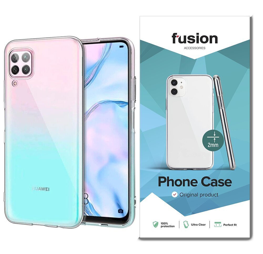 Silikoonist telefoniümbris Fusion Ultra Clear Series 2 mm Huawei P40 Lite, läbipaistev (EU Blister) hind ja info | Telefoni kaaned, ümbrised | kaup24.ee