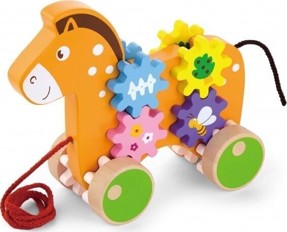 Puidust tõmmatav hobune Viiga hind ja info | Imikute mänguasjad | kaup24.ee