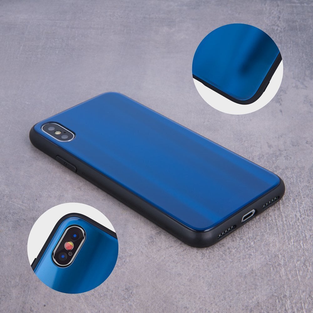 Mocco Aurora Glass Silicone Back Case for Apple iPhone XS Max Blue hind ja info | Telefoni kaaned, ümbrised | kaup24.ee