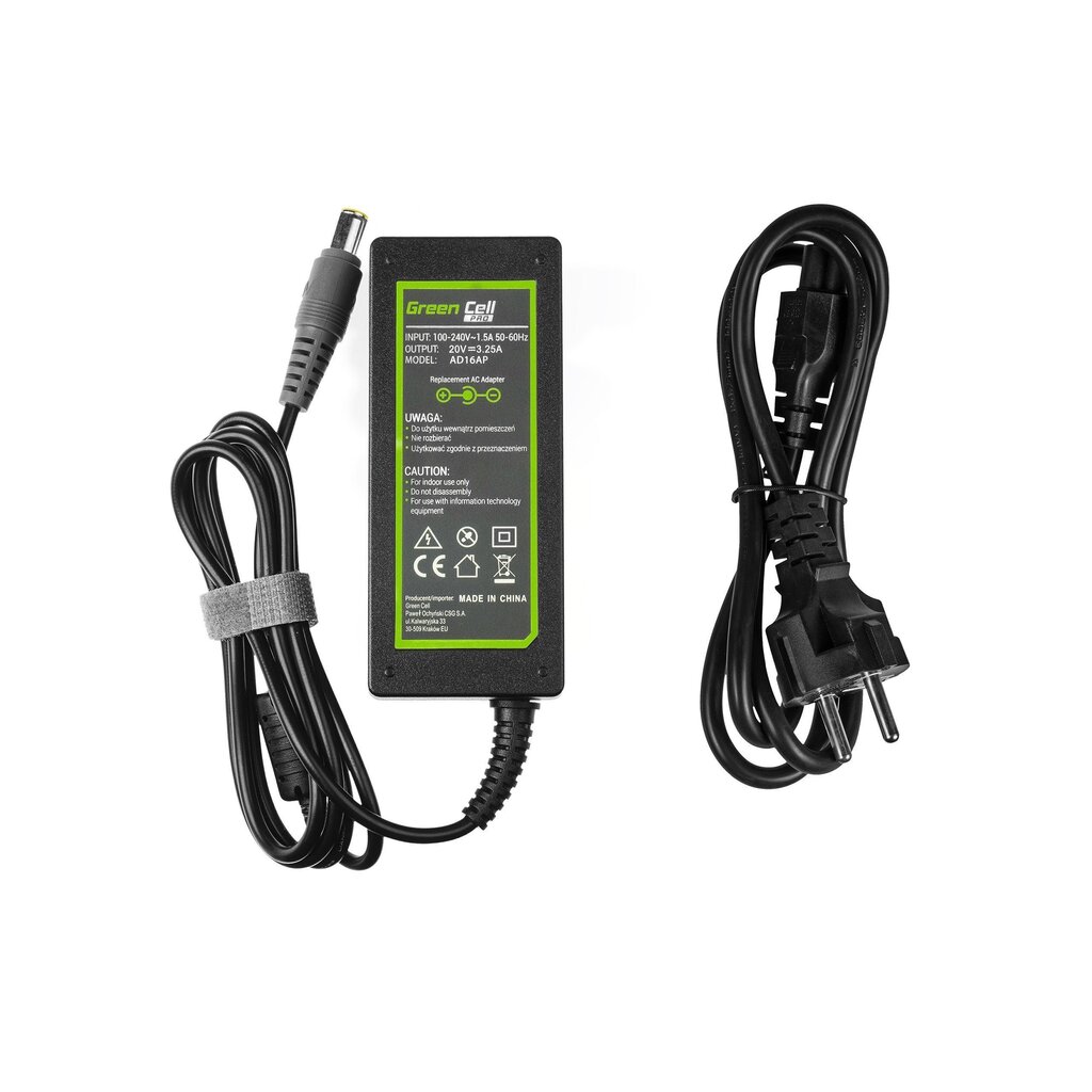 Green Cell Pro 20V, 65W, 3.25A цена и информация | Sülearvutite laadijad | kaup24.ee