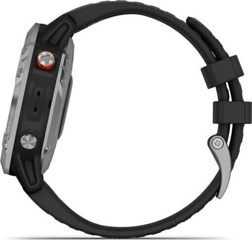 GPS-spordikell Garmin fēnix® 6 Solar 47mm, hõbedane musta rihmaga : 010-02410-00 hind ja info | Nutikellad (smartwatch) | kaup24.ee