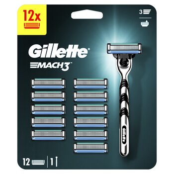 Набор Gillette Mach3: бритва + бритвенные головки 12 шт. цена и информация | Косметика и средства для бритья | kaup24.ee