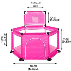Детский манеж, складной, защитный барьер, розовый «Tavalax» цена и информация | Манежи для детей | kaup24.ee