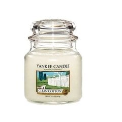 Ароматическая свеча Yankee Candle Clean Cotton, 411 г цена и информация | Подсвечники, свечи | kaup24.ee