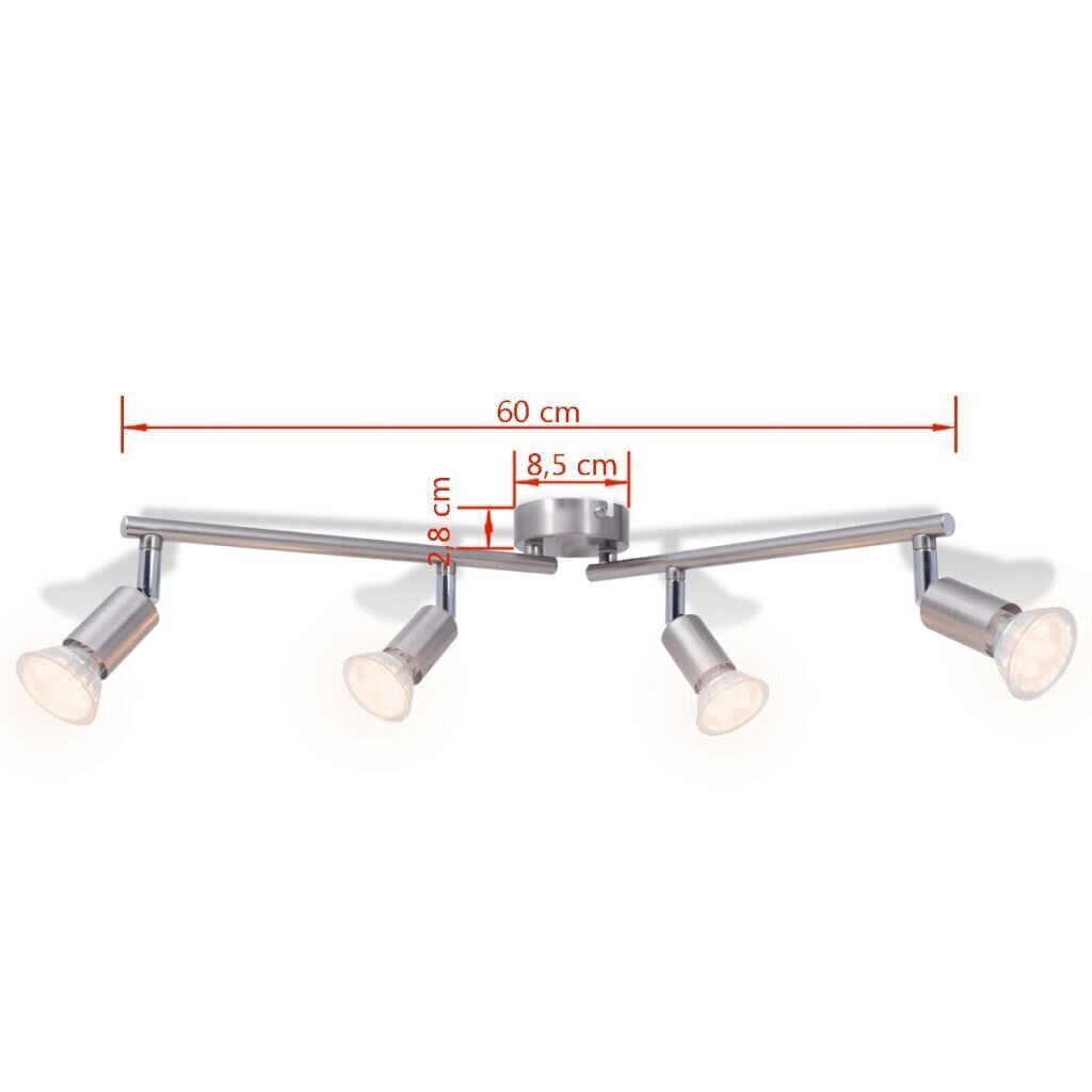 Laevalgusti 4 LED pirniga hind ja info | Laelambid | kaup24.ee