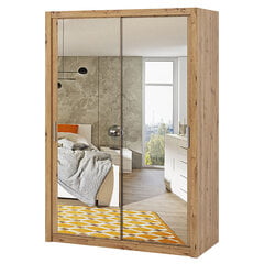 Шкаф с зеркалом Selsey Rinker 150, светло-коричневый цена и информация | Шкафы | kaup24.ee