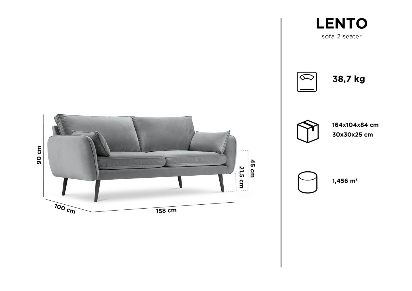 Kahekohaline diivan Kooko Home Lento, kollane hind ja info | Diivanid ja diivanvoodid | kaup24.ee