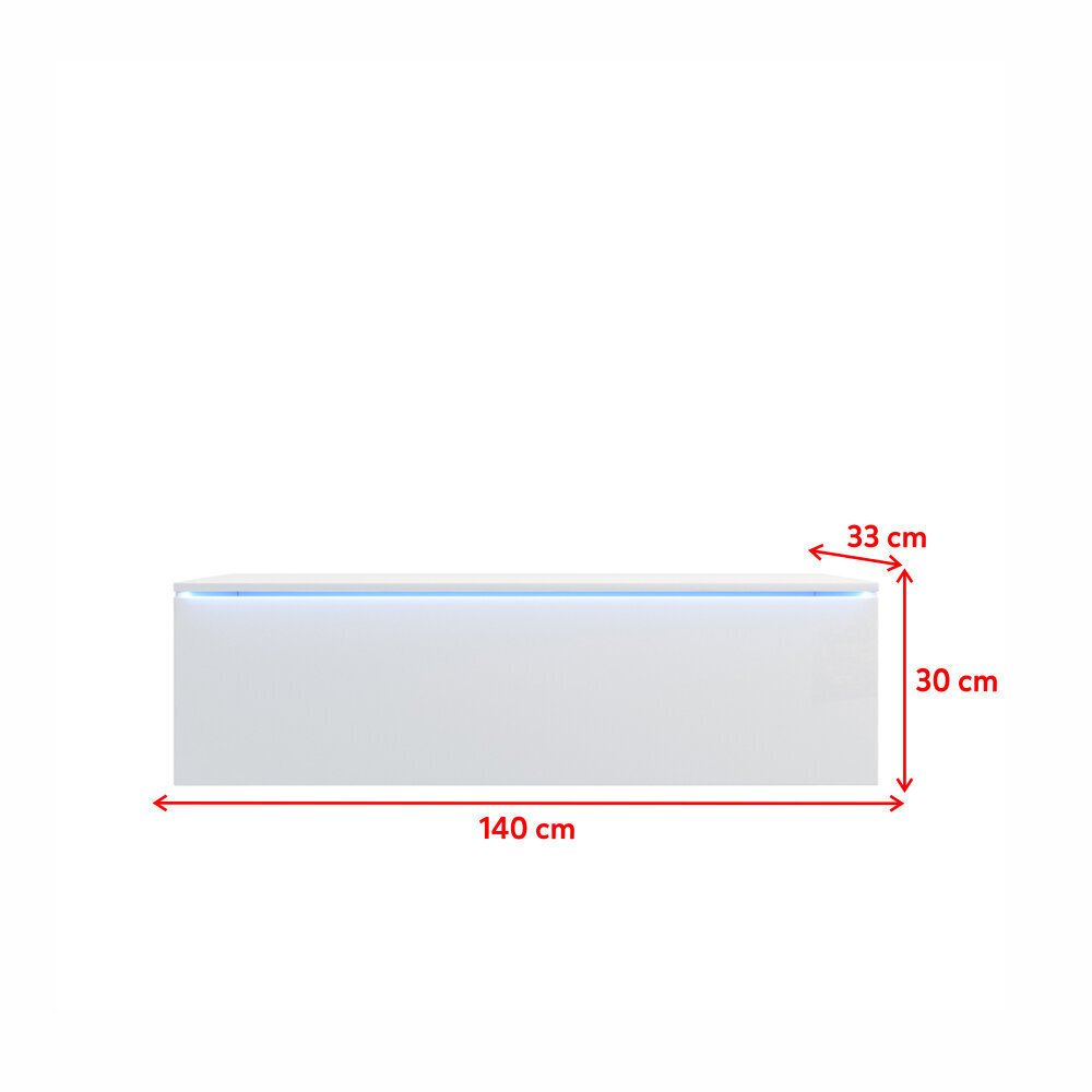 TV-laud Sesley Skylara LED, 140 cm, valge hind ja info | TV alused | kaup24.ee