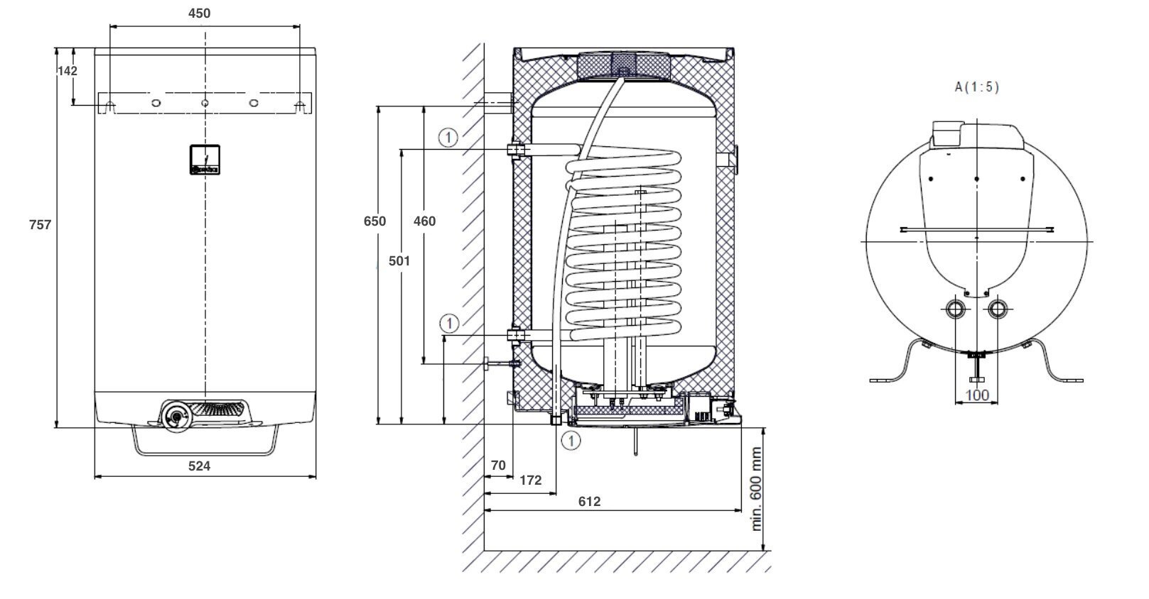 Kombineeritud boiler OKC 80, vertikaalne цена и информация | Boilerid | kaup24.ee