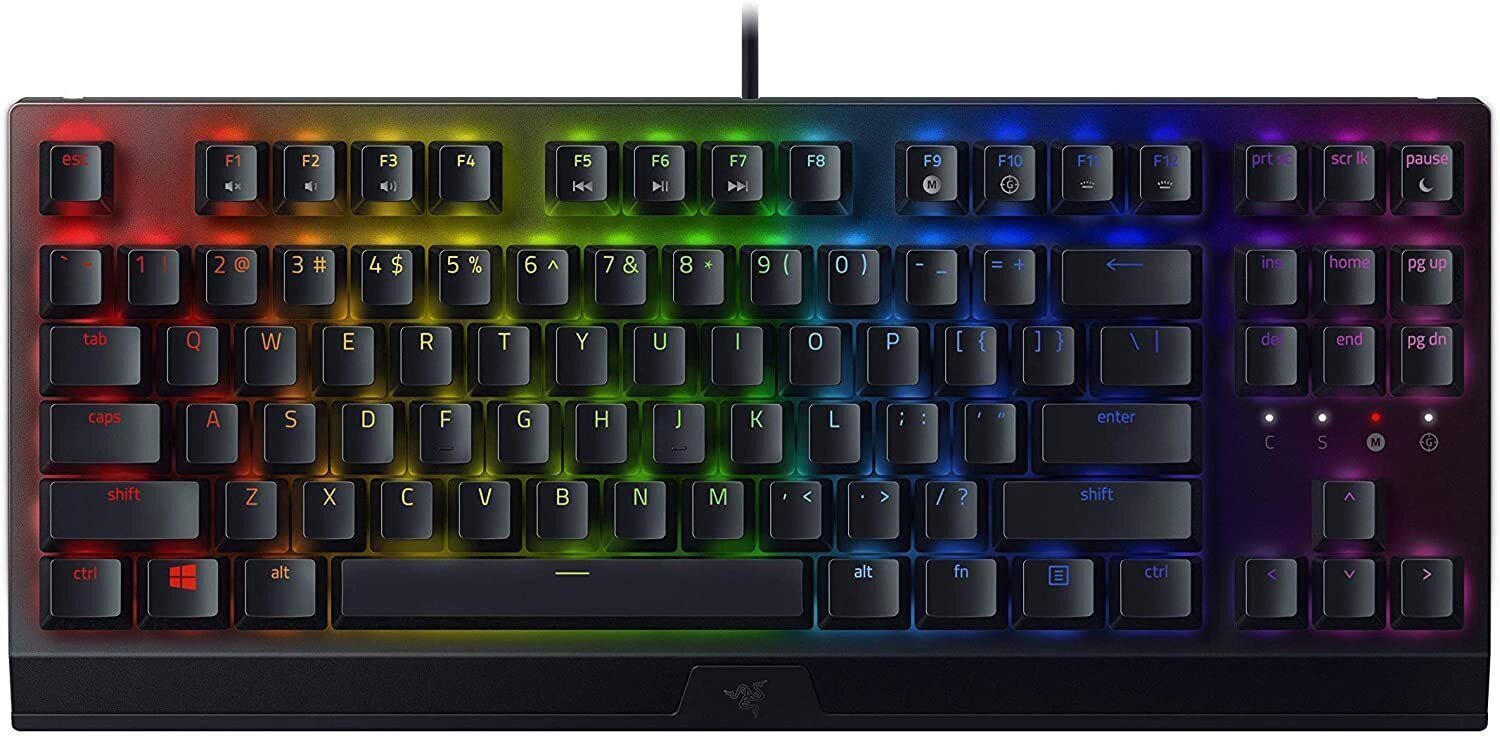 Razer BlackWidow V3 TKL US Green Switches цена и информация | Klaviatuurid | kaup24.ee