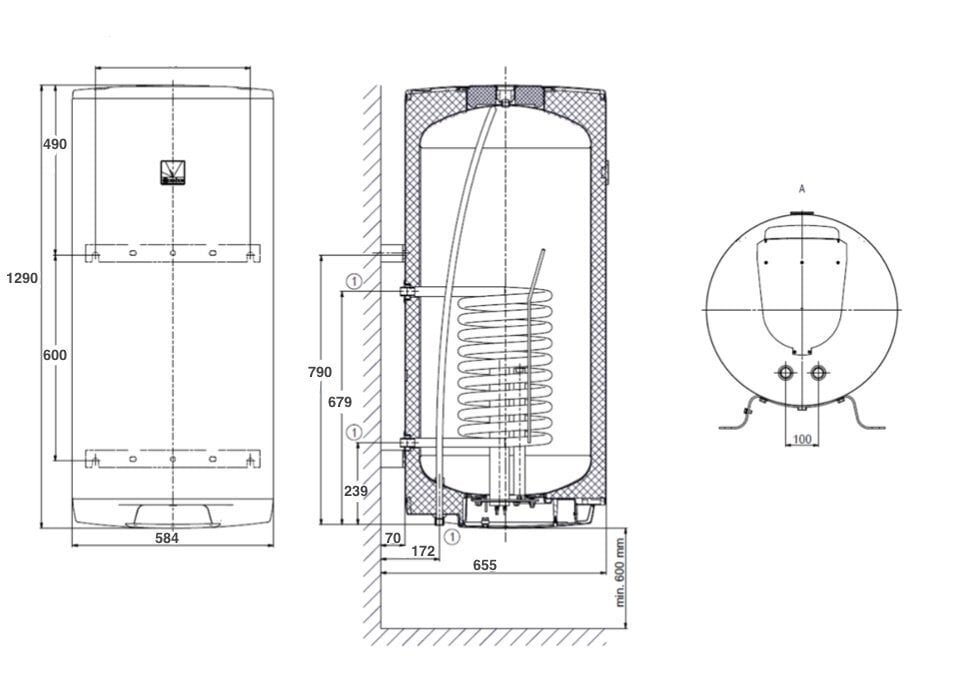 Kombineeritud boiler OKC 200l цена и информация | Boilerid | kaup24.ee