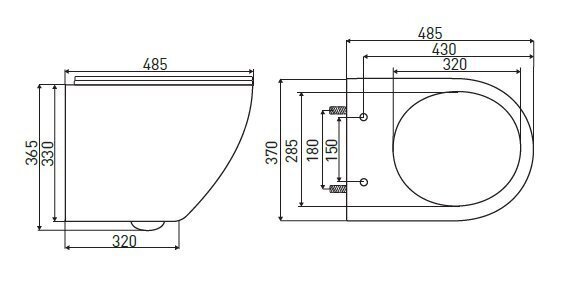 Seinapealne WC-pott Kerra Delos BLM Rimless SC kaanega цена и информация | WС-potid | kaup24.ee