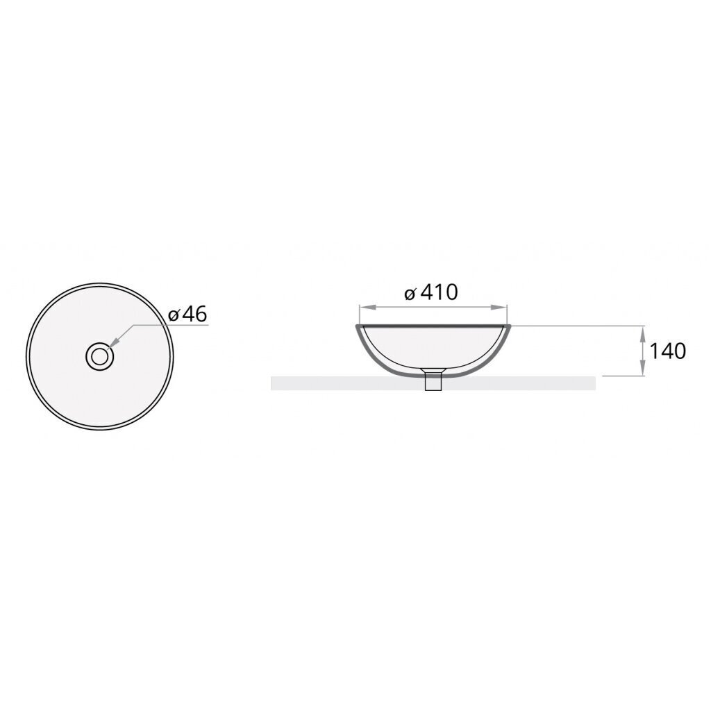 Valamukauss PAA Round On 41 cm, grafiit hind ja info | Kraanikausid, valamud | kaup24.ee