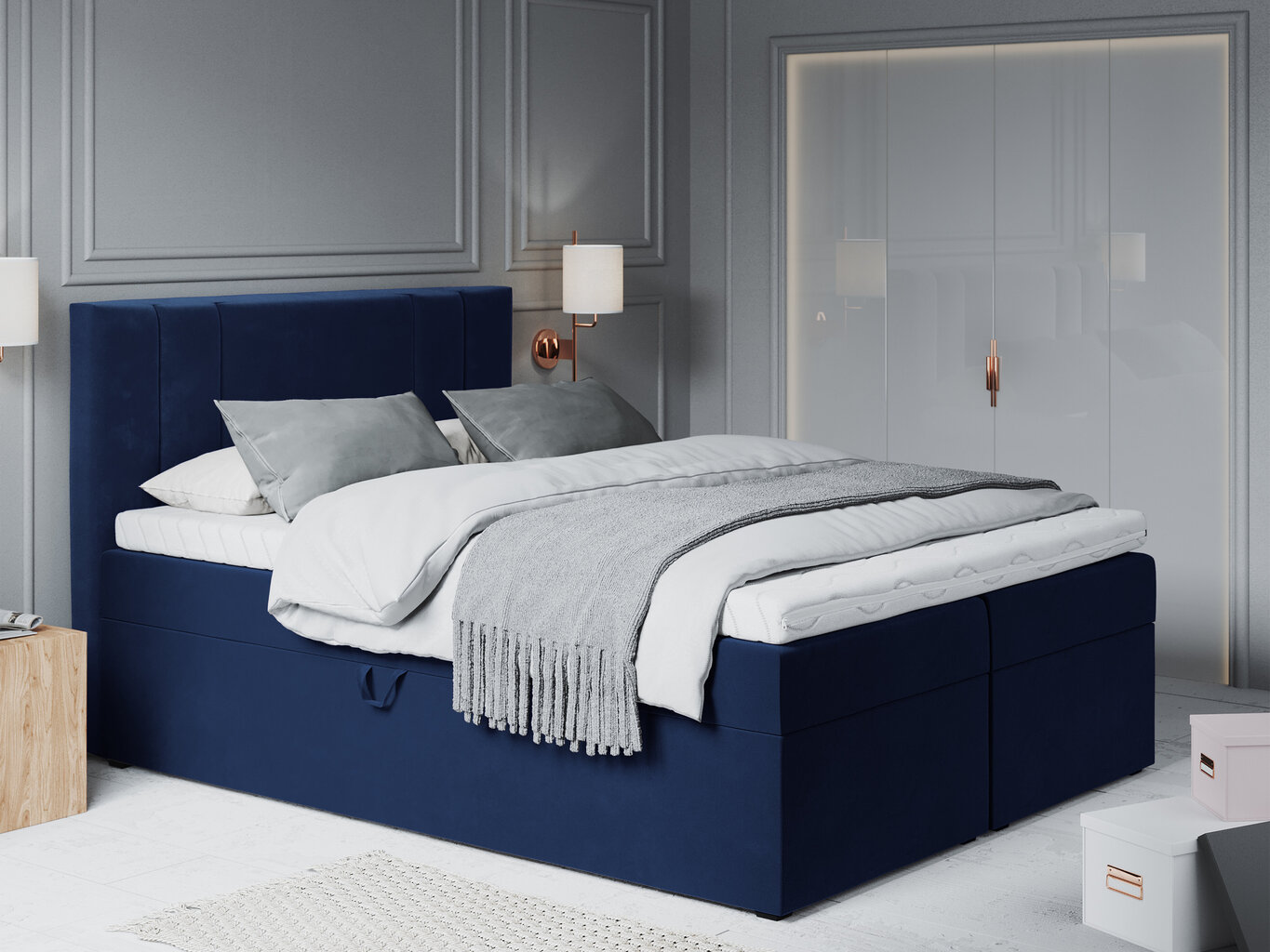 Voodi Mazzini Beds Afra 200x200 cm, sinine hind ja info | Voodid | kaup24.ee