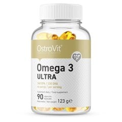 Пищевая добавка OstroVit Omega 3 Ultra, 90 капсул цена и информация | Витамины, пищевые добавки, препараты для хорошего самочувствия | kaup24.ee