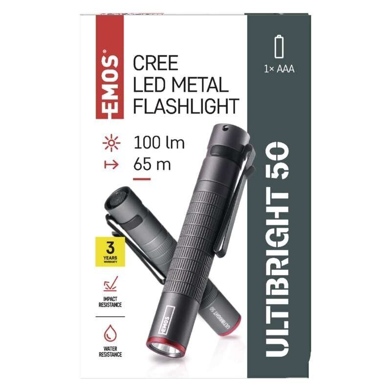 Metallist taskulamp Cree Led Ultibright 50, P3150, 100lm, 1xAAA hind ja info | Taskulambid, prožektorid | kaup24.ee