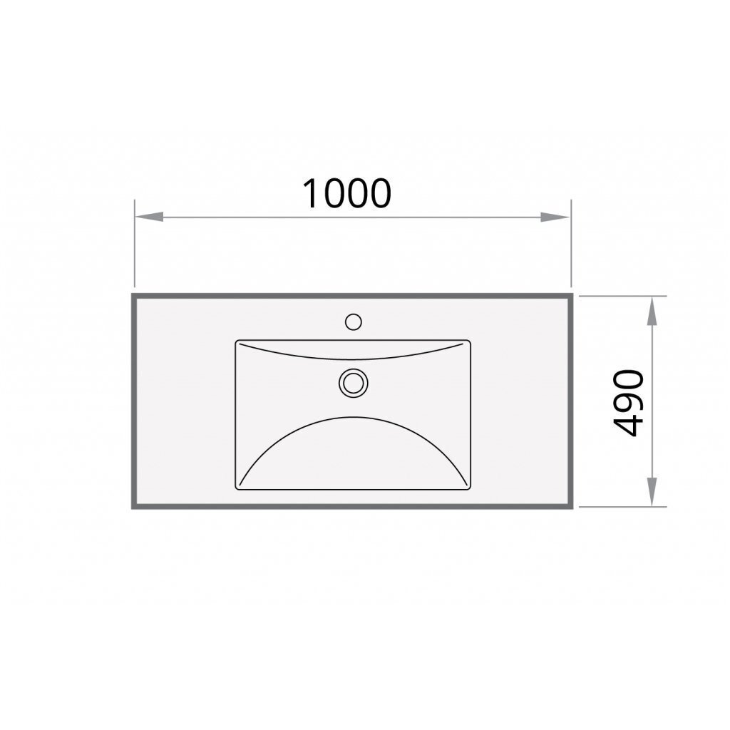 Valamu PAA Long Step 100x49 cm цена и информация | Kraanikausid, valamud | kaup24.ee